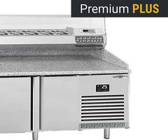 Pizza cooling tables - gray granite - With refrigerated display case - glass - 700 Deep - Premium Plus