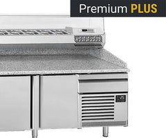 Pizza cooling tables - gray granite - With refrigerated display case - glass - 800 Deep - Premium Plus