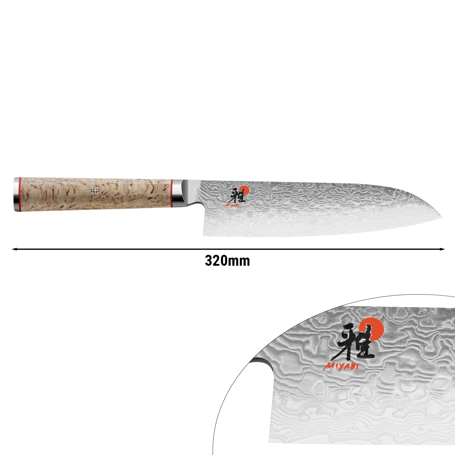 MIYABI | 5000 MCD - Нож Santoku - Острие: 180 мм