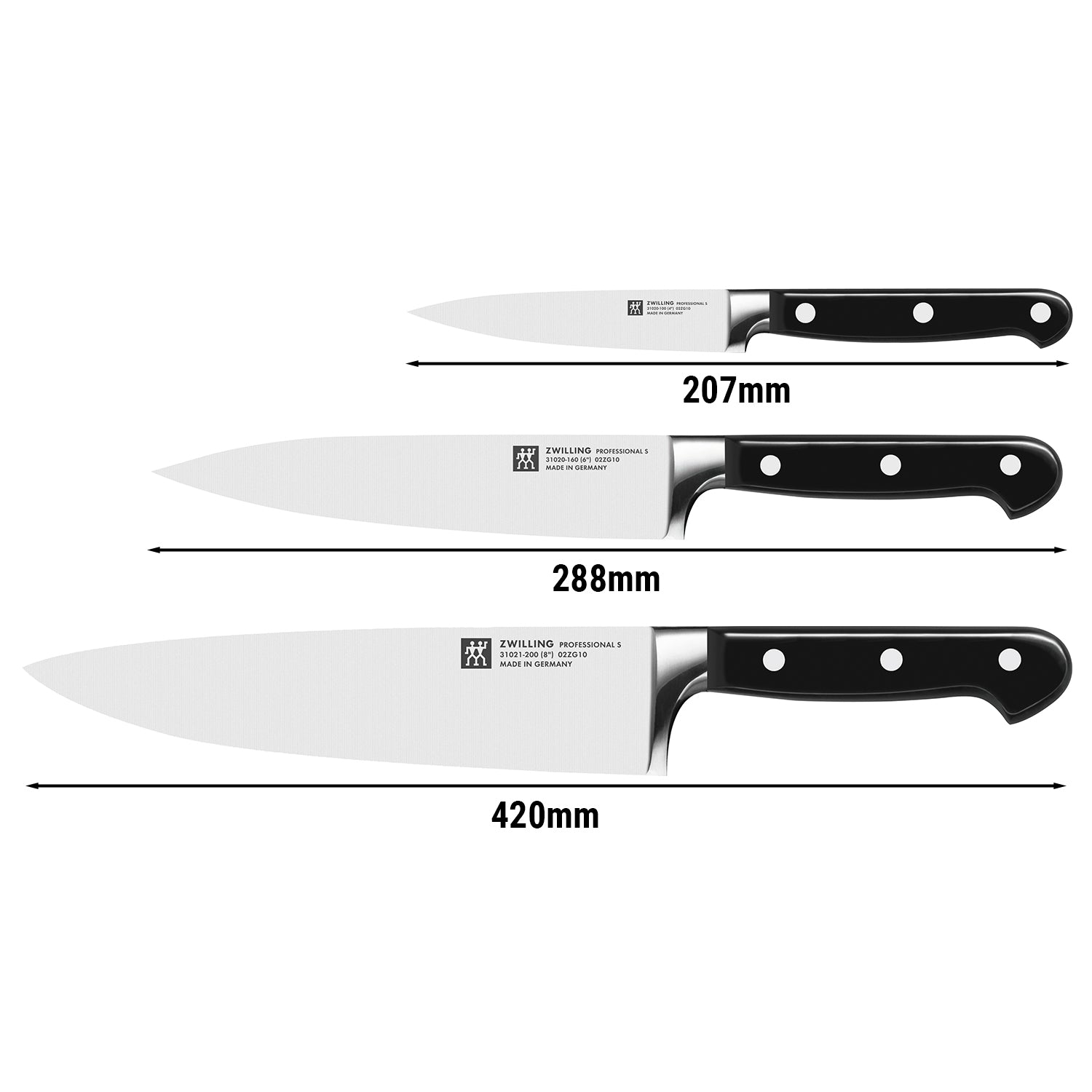 ZWILLING | PROFESSIONAL S - Комплект ножове, 3 части.