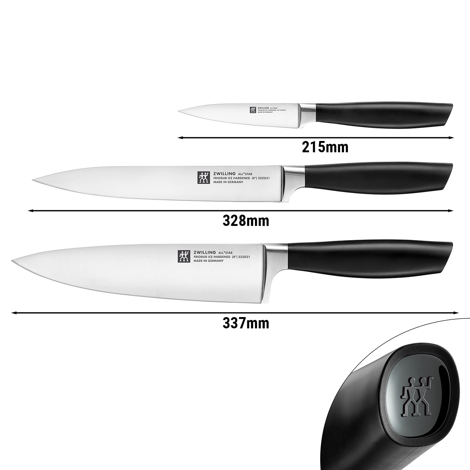 ZWILLING | ALL * STAR - Комплект ножове - 3 части - черен