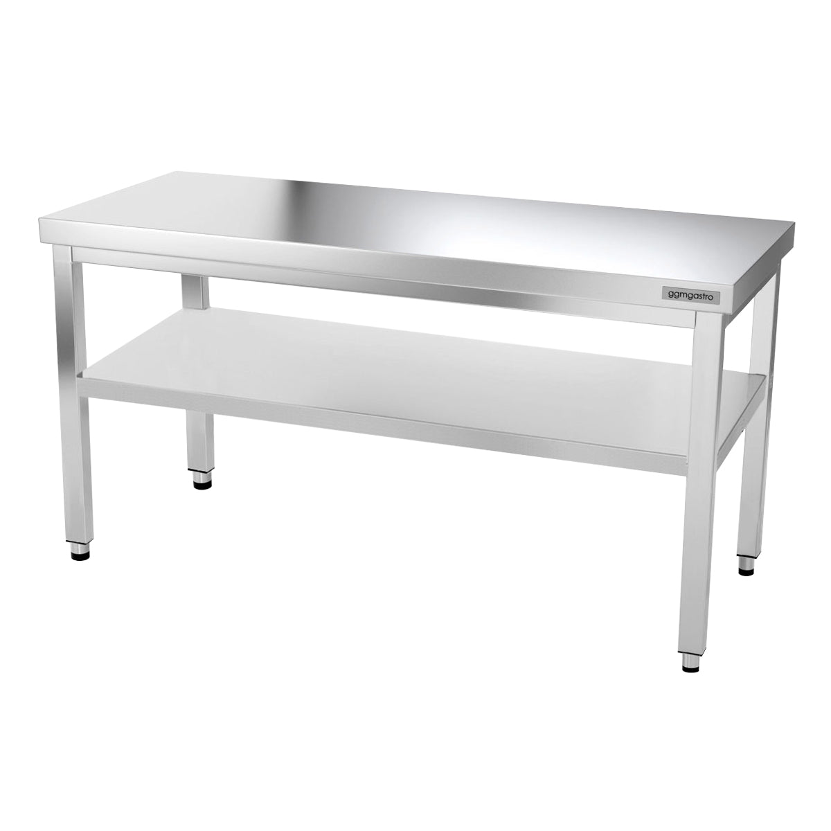 PREMIUM stainless steel work table - 1.6 m - with main shelf