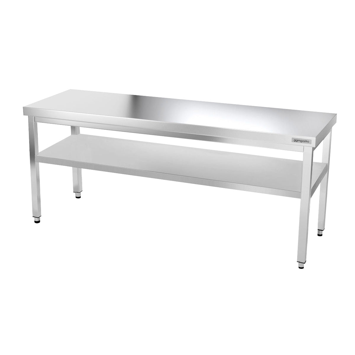 Work table PREMIUM made of stainless steel - 2.0 m. - with main shelf