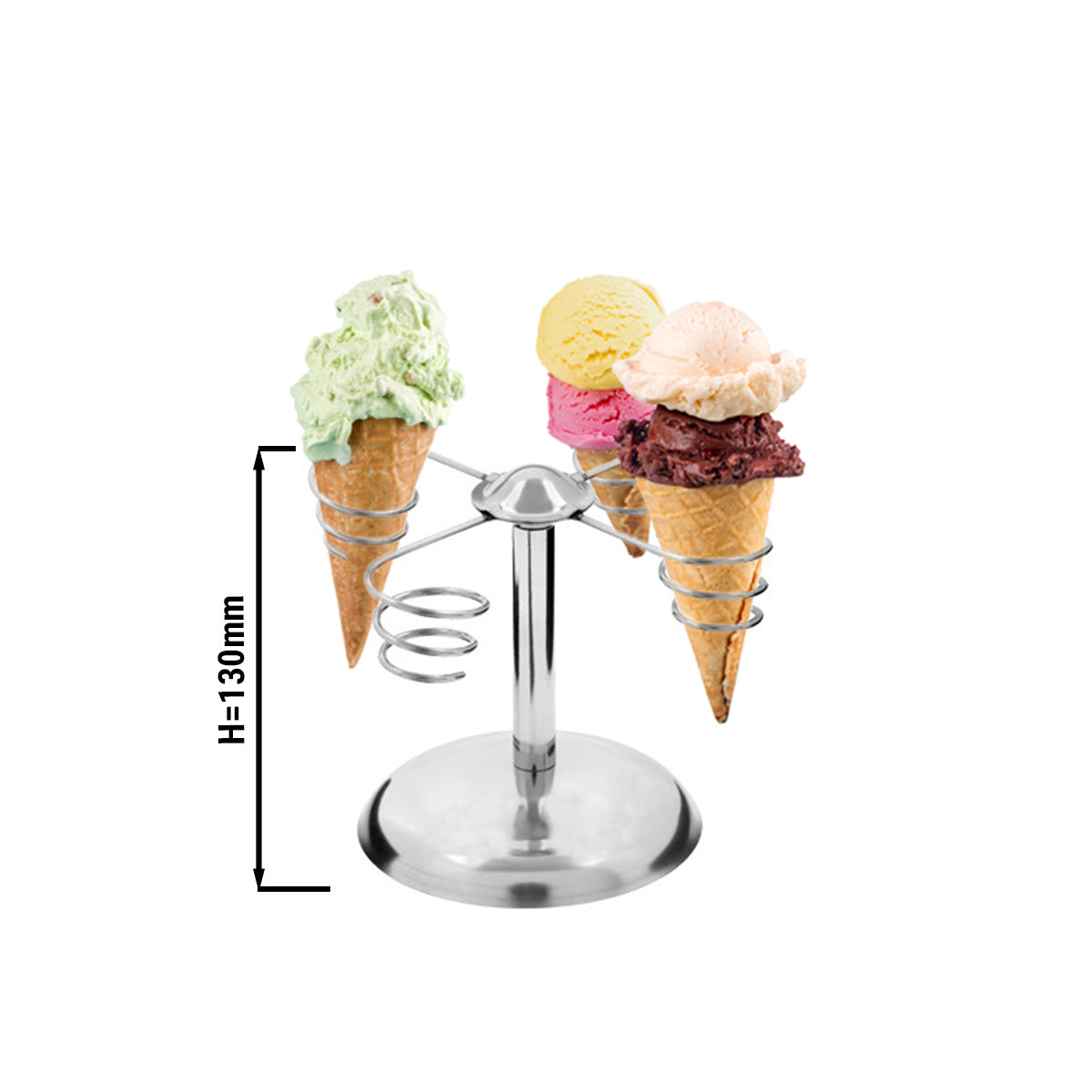 Спираловидна поставка за фунийки за сладолед