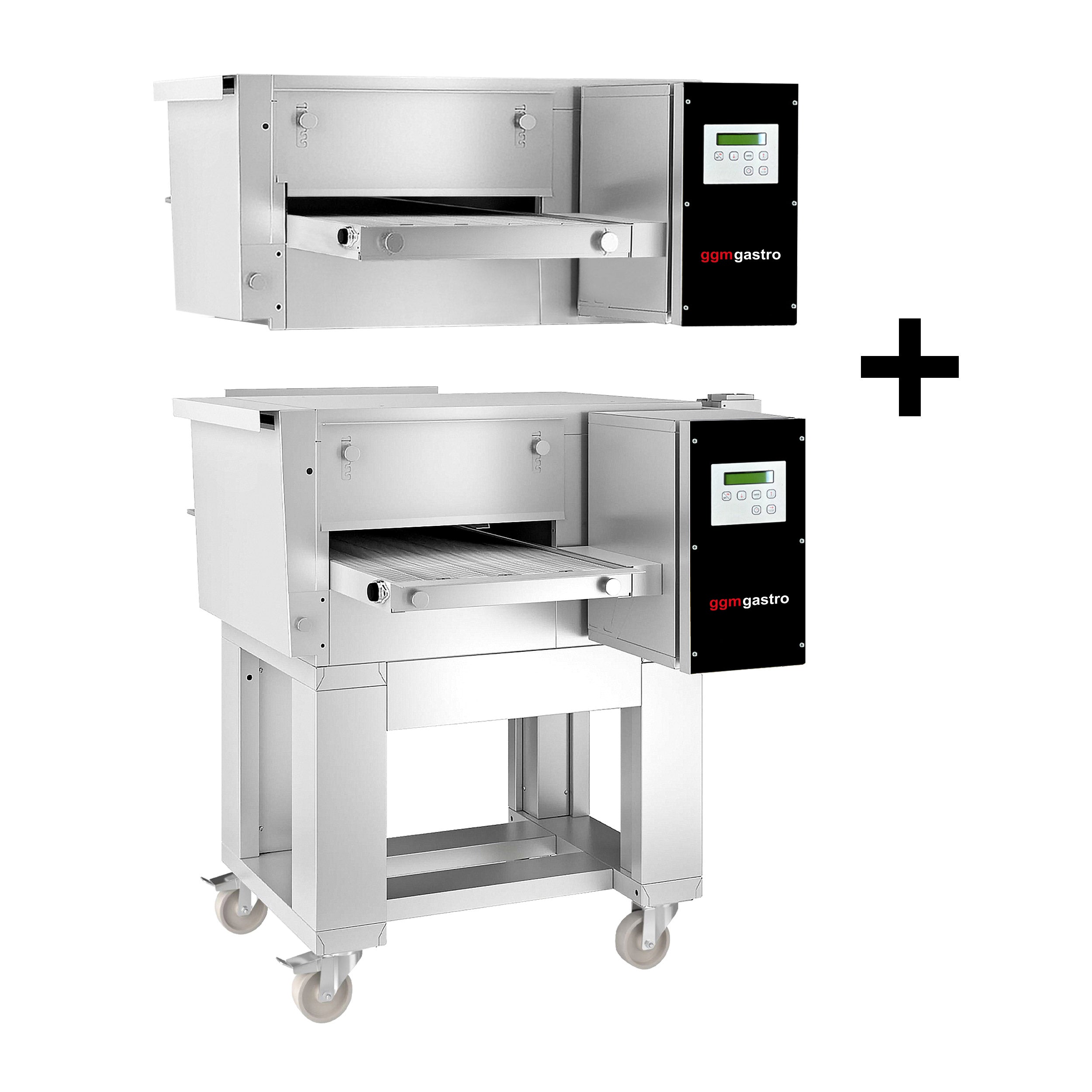 (2 pieces) Electric conveyor oven - 0.98 x 1.3 m - including base