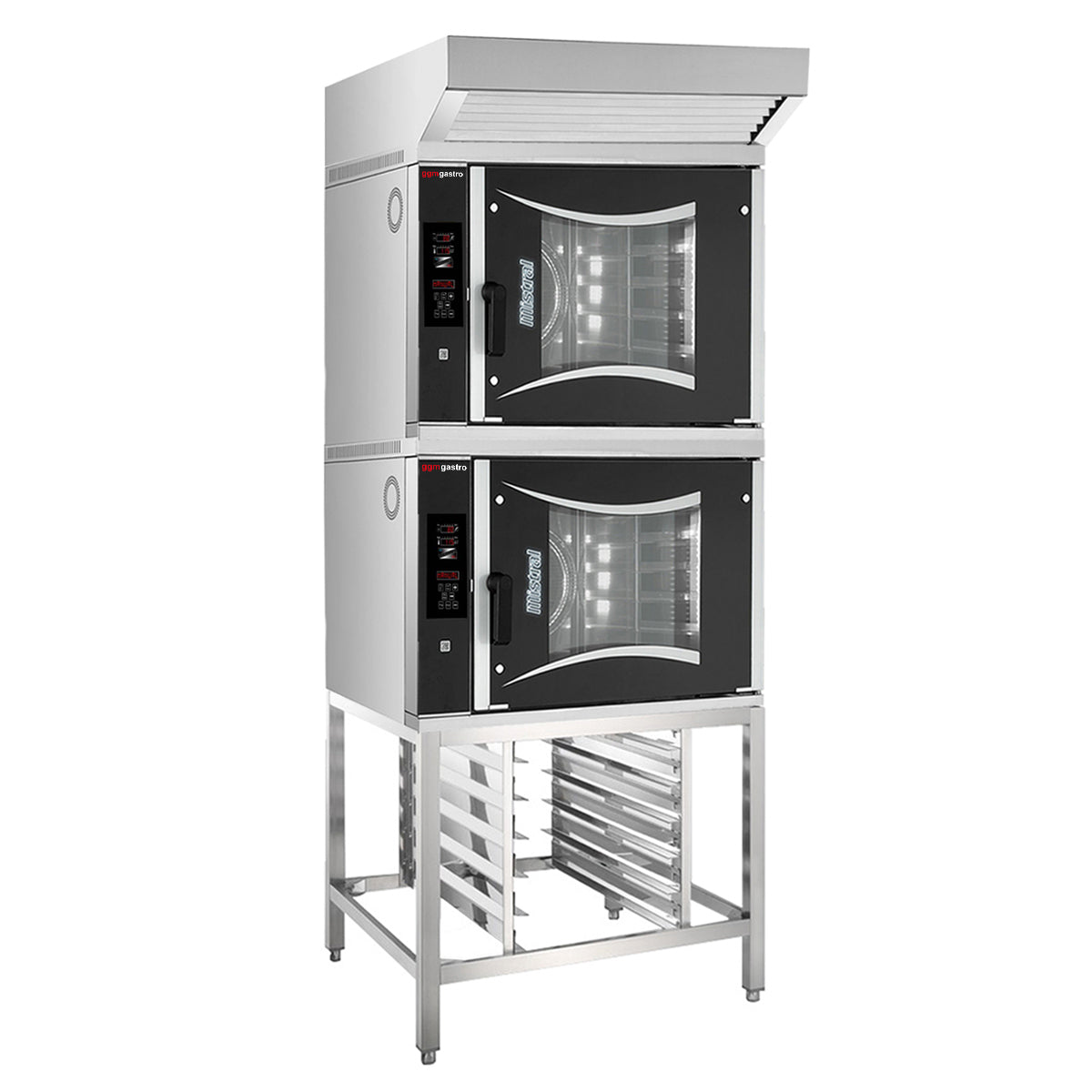 (2 pieces) Electric oven with hot air Digital - 6x BG 60 x 40 cm - incl. cover and main frame