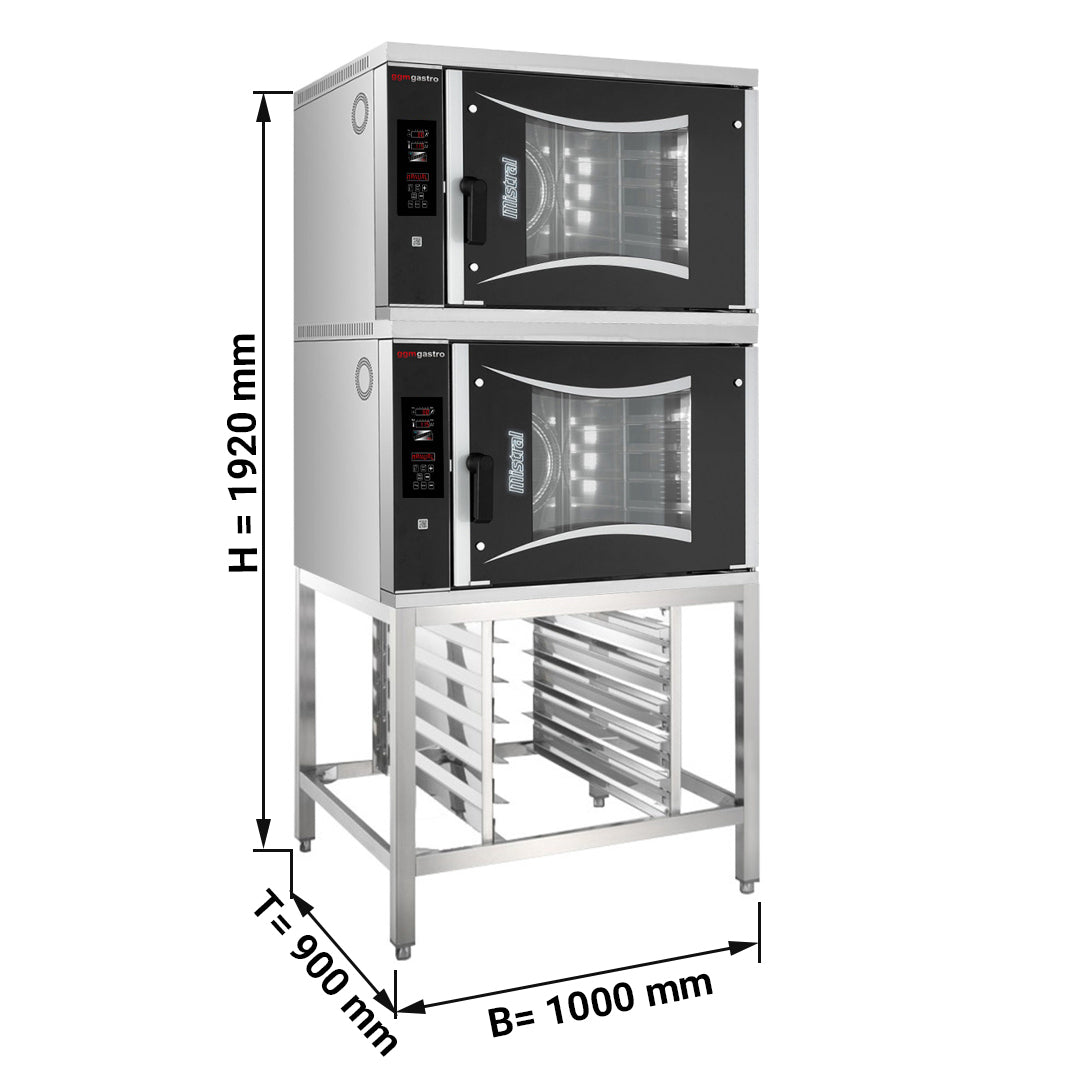 (2 pieces) Electric oven with hot air Digital - 6x BG 60 x 40 cm - incl. main frame with sheet holder