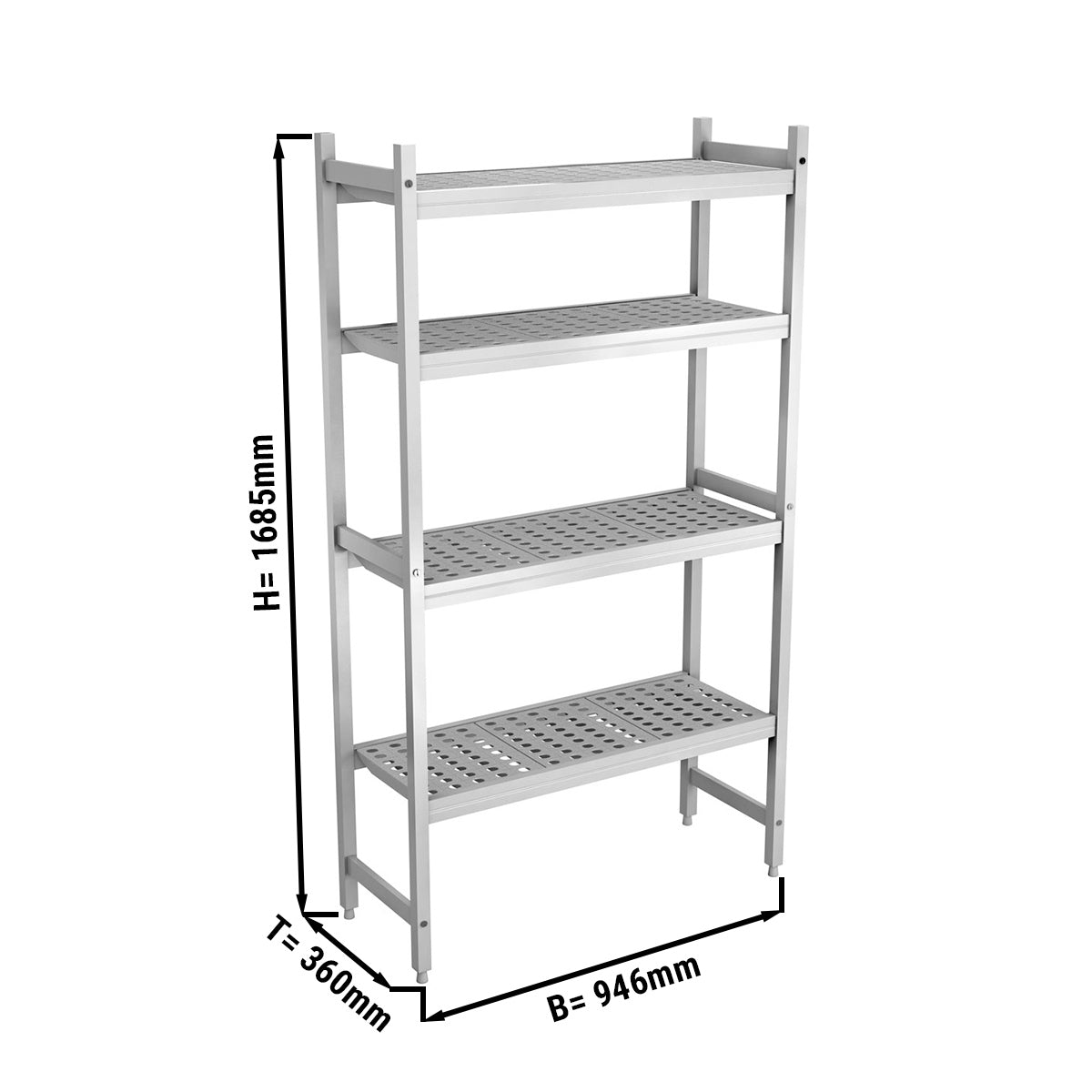 Aluminum rack (anodized) - 946 x 1685 mm