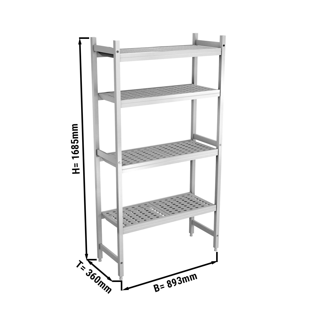 Aluminum rack (anodized) - 893 x 1685 mm