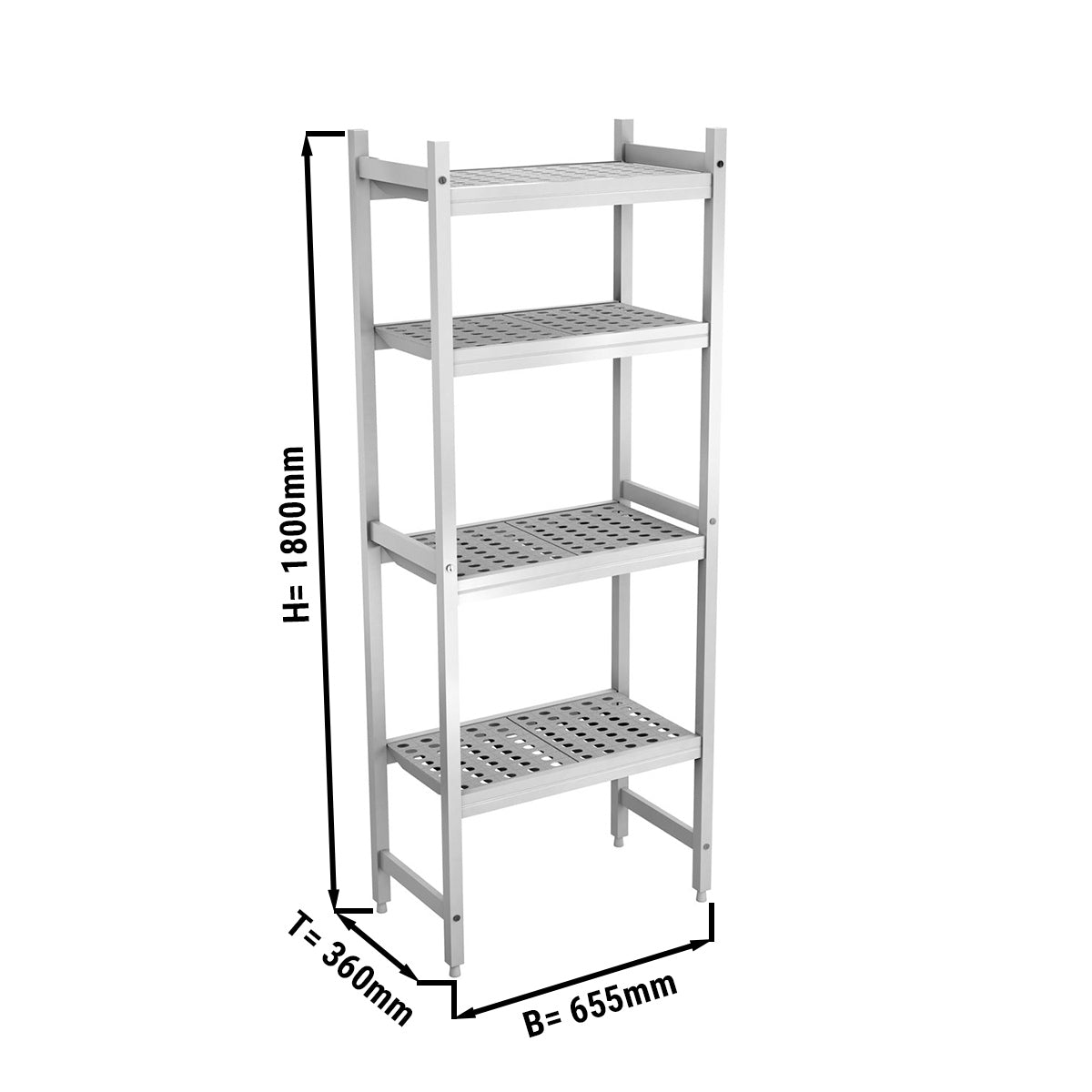 Aluminum rack - 655 x 1800 mm