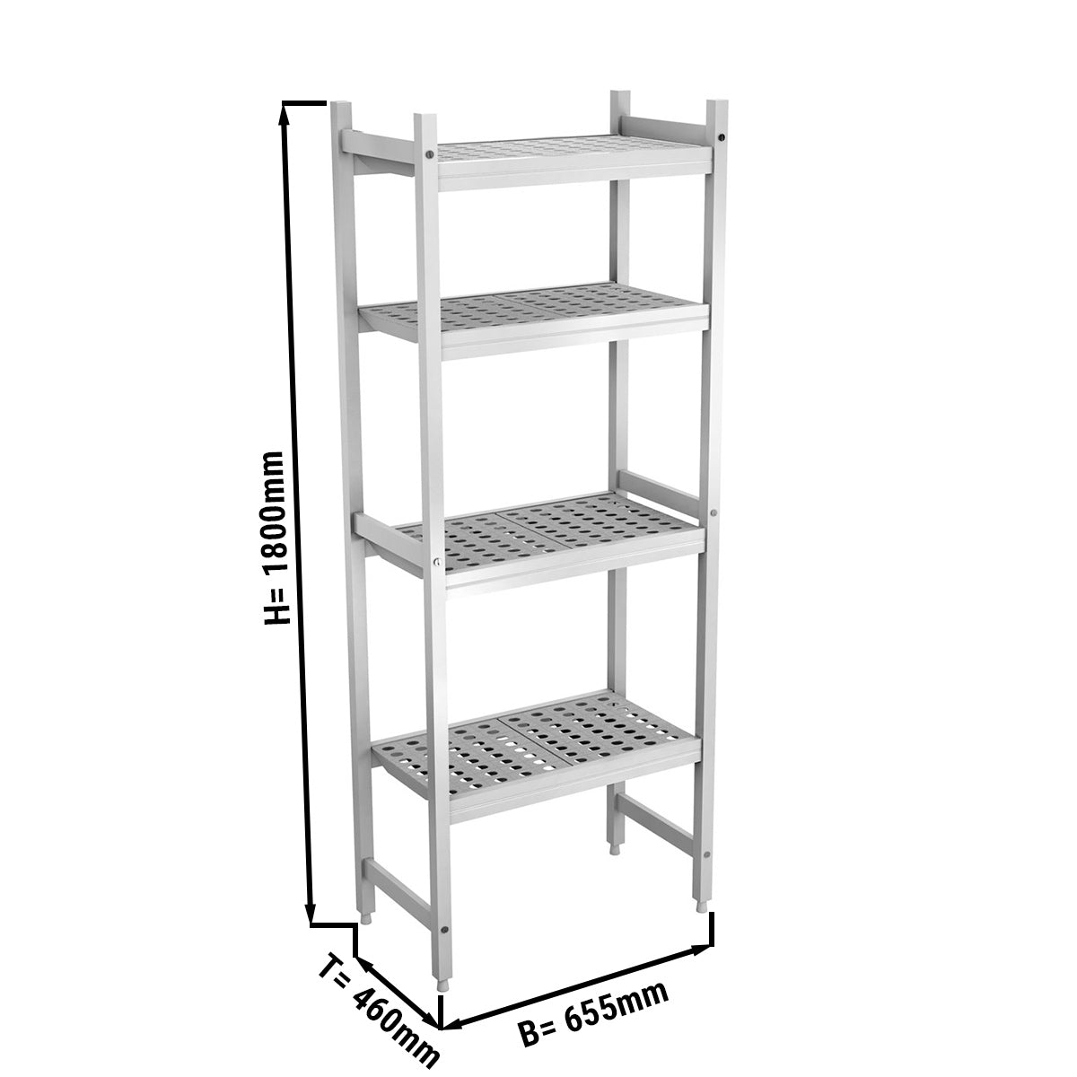 Aluminum rack - 655 x 1800 mm