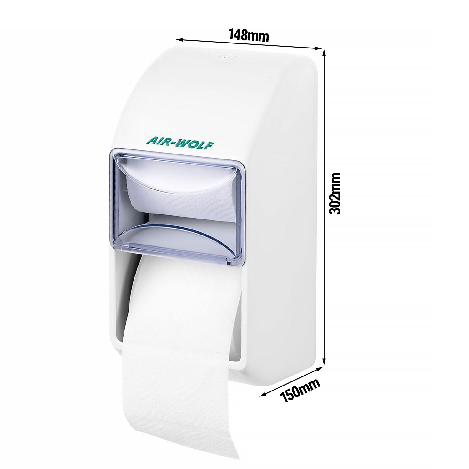 AIR-WOLF | Toilet paper dispenser for 2 household rolls - ABS plastic - white