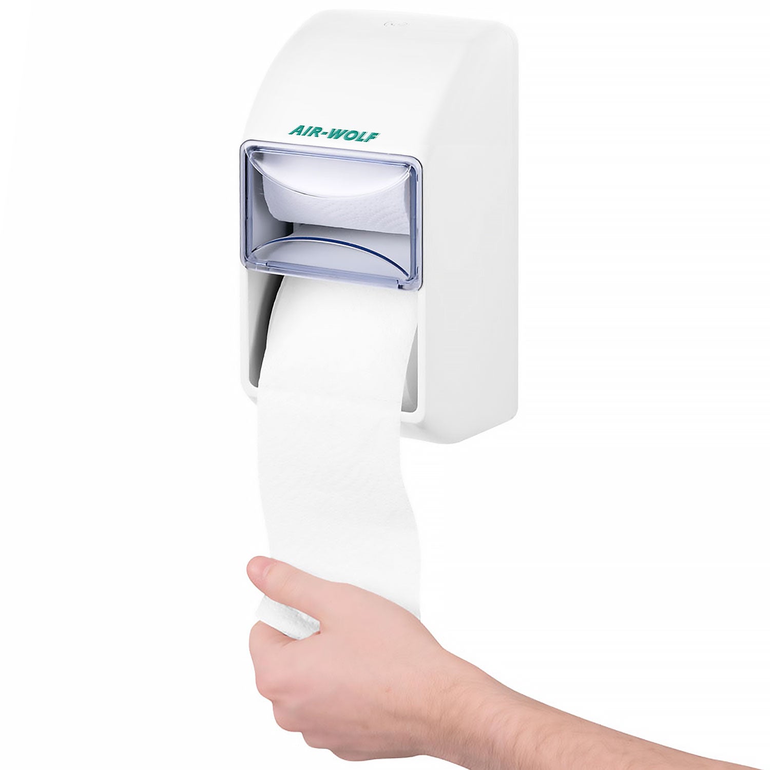 AIR-WOLF | Toilet paper dispenser for 2 household rolls - ABS plastic - white