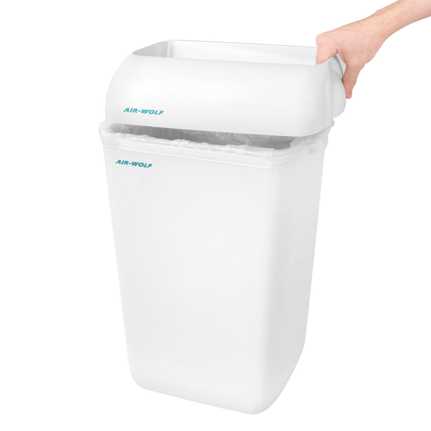 AIR-WOLF | Dustbin with lid - 23 liters - ABS plastic - white