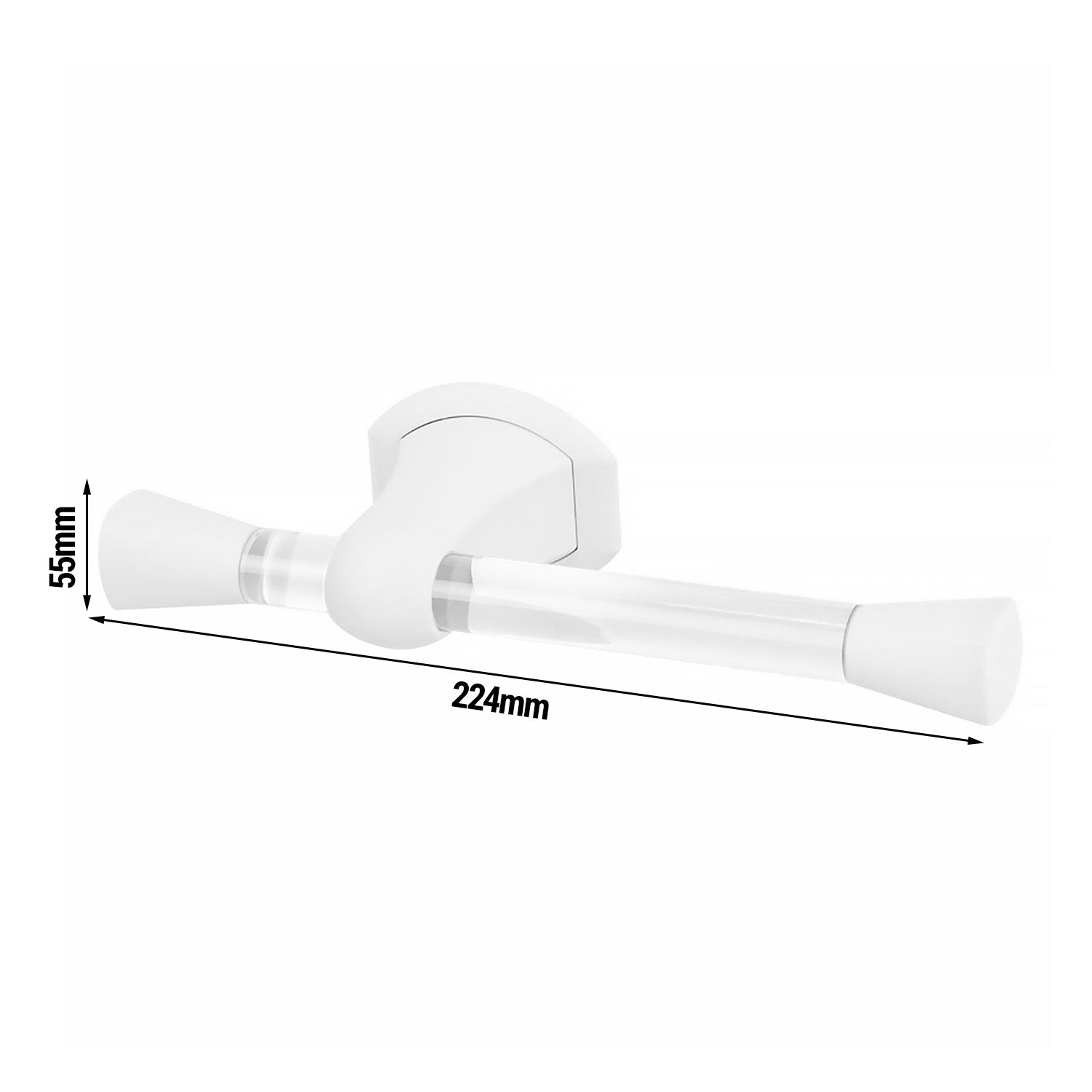 AIR-WOLF | Toilet paper holder for 1 household roll - ABS plastic - white