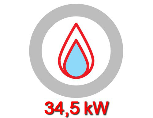 Газова печка 4x котлона (34,5 kW) + газова фурна (7,8 kW)