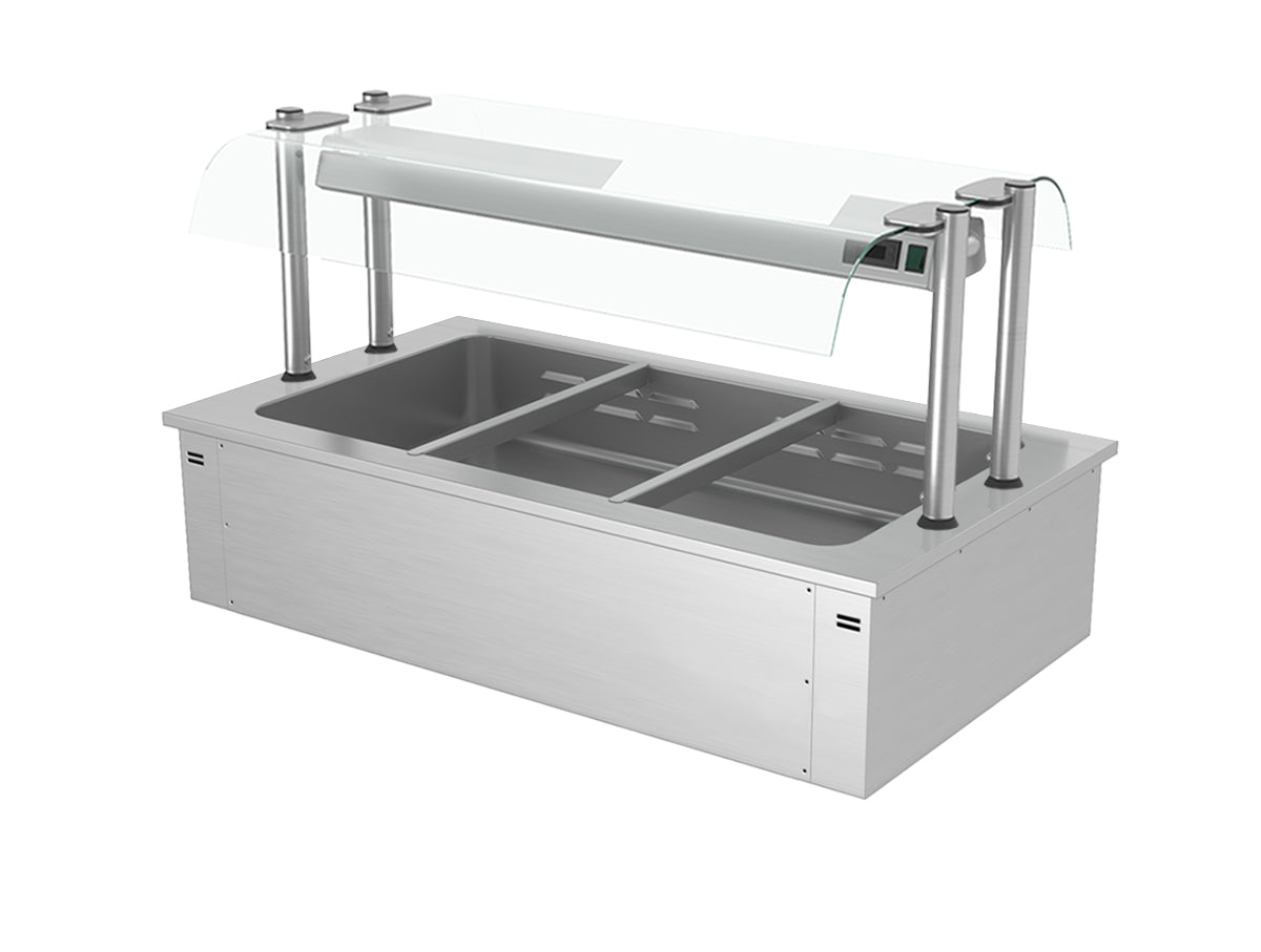 Installation bain-marie - 1.1 m - series D - incl. Cooling trough