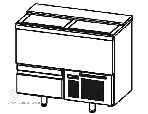 Cooler chest for bottles 265 liters - with 1 drawer