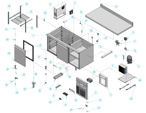 Refrigerated table (GN) - with 2 doors