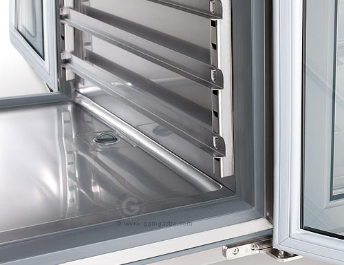 Refrigerated table for bakery products (EN) - with double-sided glass doors