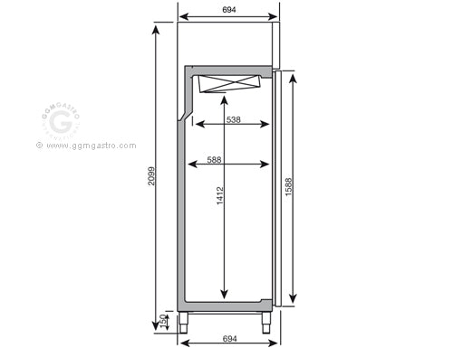 Refrigerator (GN 1/1) - with 2 glass doors