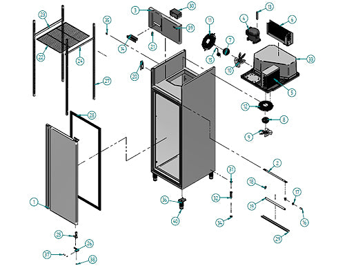 Refrigerator (GN 2/1) - with 1 door