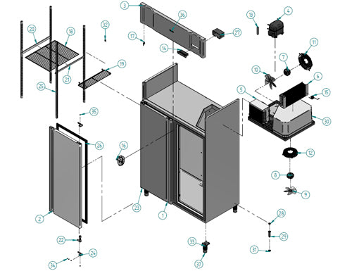 Refrigerator (GN 2/1) - with 2 doors