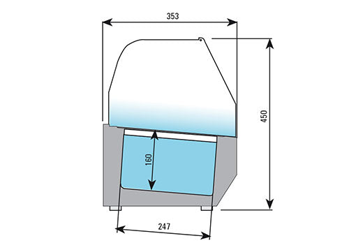 Refrigerated top display 2.3 x 0.35 m - for 11 x GN 1/4 container