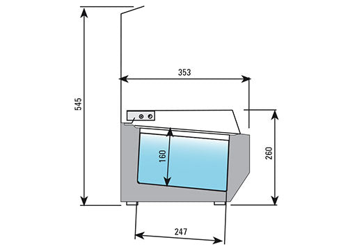 Refrigerated showcase / salad bar 1.3 x 0.35 m - for 5x GN 1/4 containers