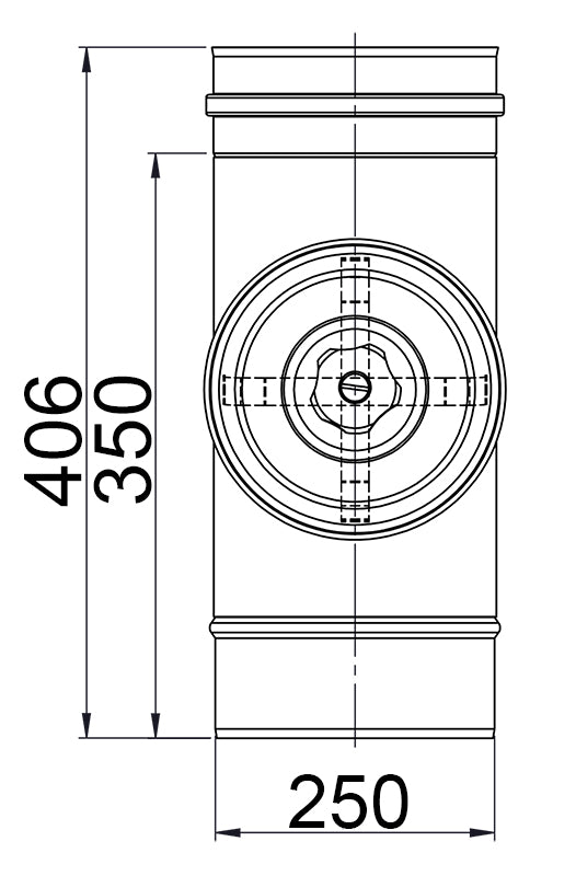 Гладка тръба за почистване 400 °C от неръждаема стомана / Ø 250 мм