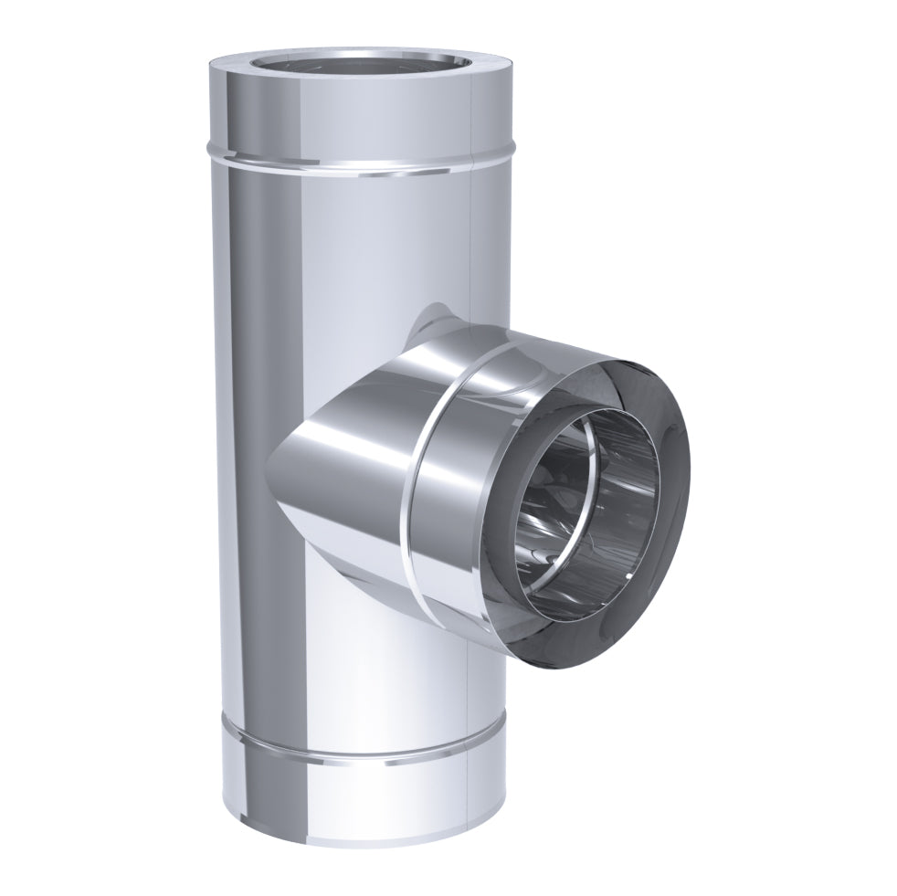 T-connector for pipes 90 ° in stainless steel / Ø 200 mm