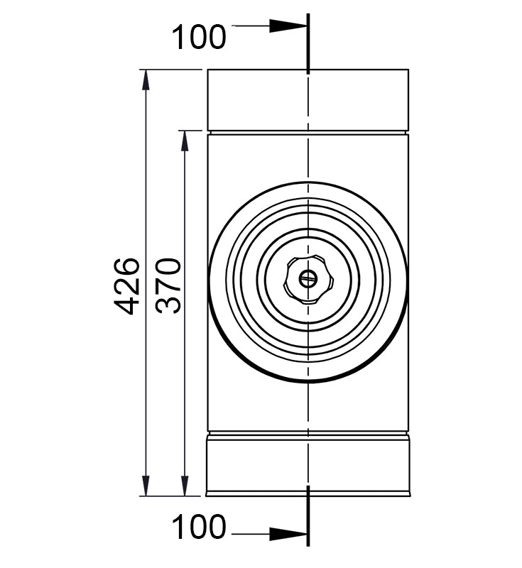 Smooth cleaning pipe 400 °C made of stainless steel / Ø 200 mm