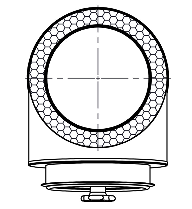 Smooth cleaning pipe 400 °C made of stainless steel / Ø 250 mm