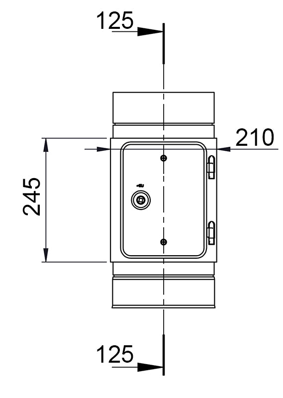 Smooth cleaning pipe + stainless steel box / Ø 250 mm