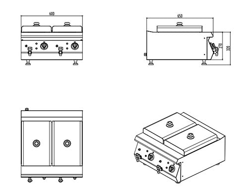 Deep fryer 8+8 liters / with drain tap