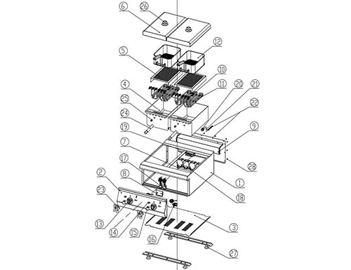 Deep fryer 8+8 liters / with drain tap