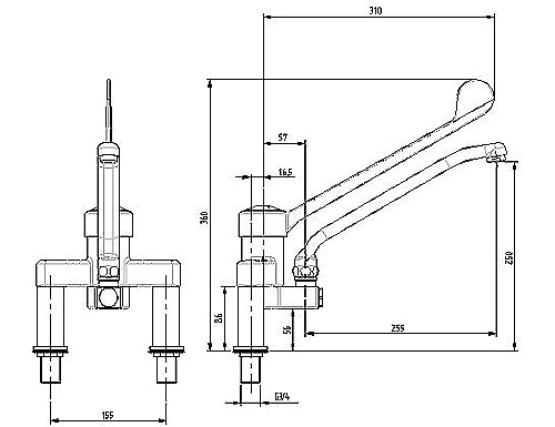 Mixer tap 4000 two holes