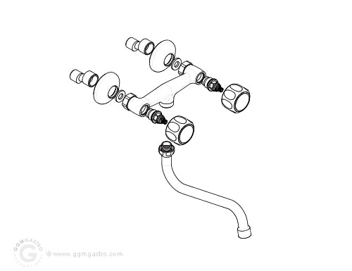 Wall mixer tap 2000 two holes