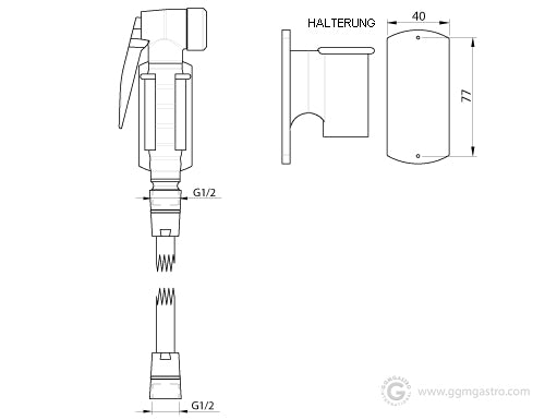 Hand shower for rinsing 1000