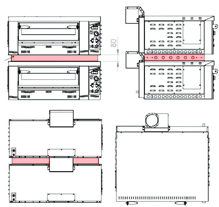 Gas pizza oven 6+ 6x 34 cm (depth)