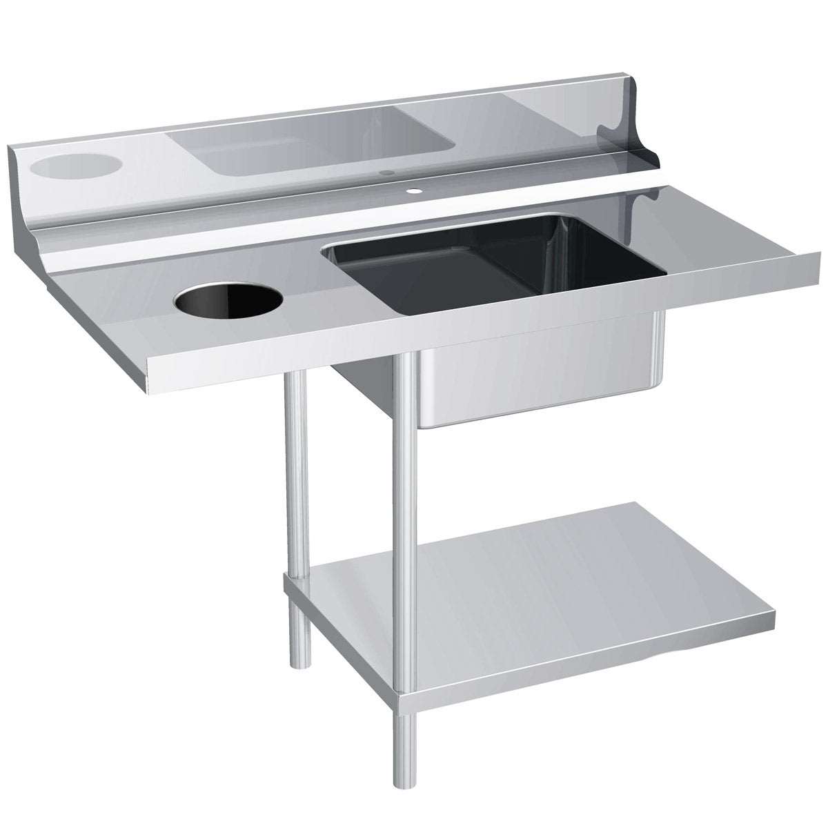 Inlet table for dishwasher model / Walk-through dishwasher for dishwasher model DS - mounting to the machine on the left