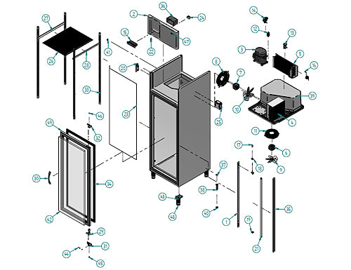 Freezer (GN 2/1) - with 1 glass door