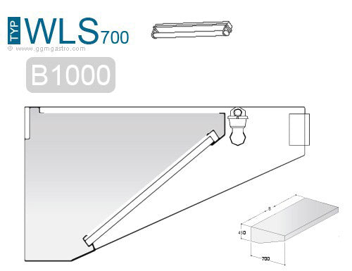 Wall absorber 1.0 m - with filter and lamp