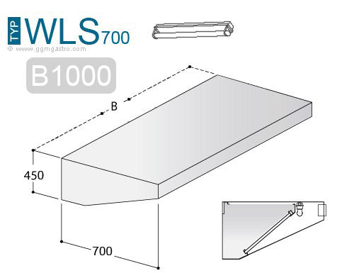 Wall absorber 1.0 m - with filter and lamp