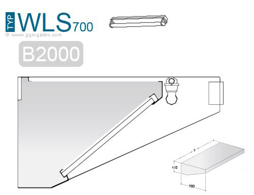 Wall absorber 2.0 m - with filter and lamp