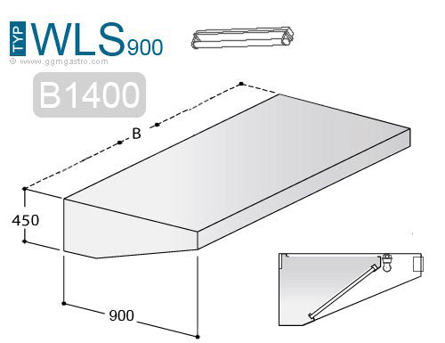 Wall absorber 1.4 m - with filter and lamp