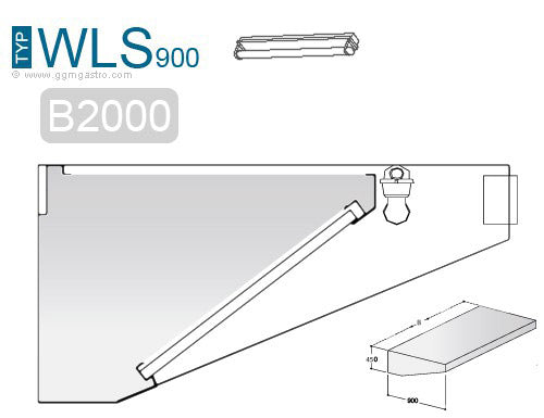 Wall absorber 2.0 m - with filter and lamp