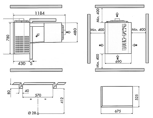 Wall-mounted refrigeration unit Minus / for max. 33.4 m³