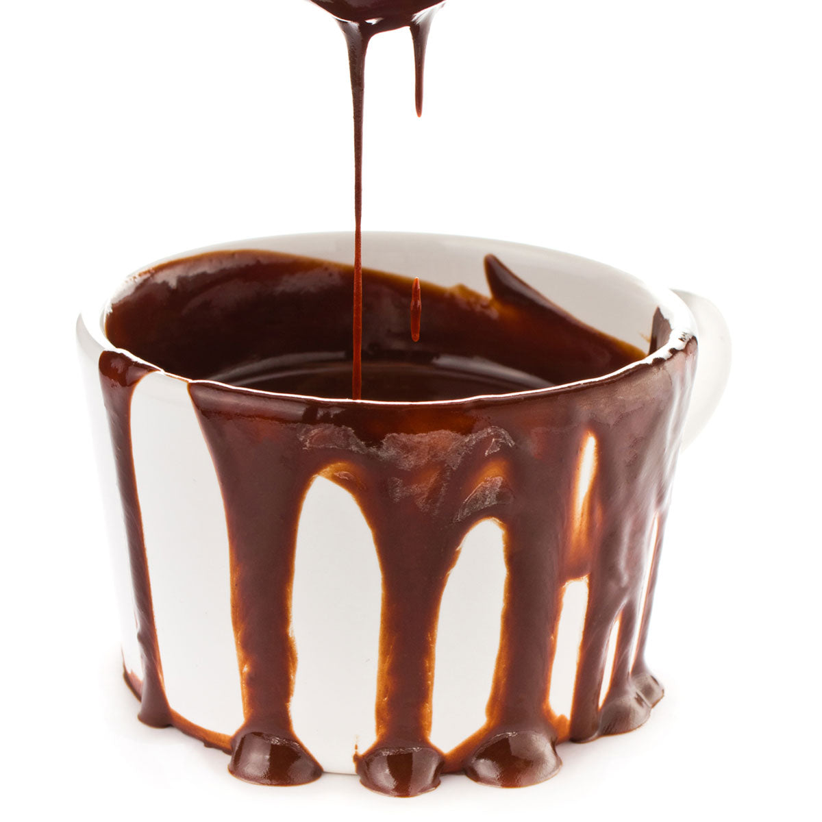 Chocolate icing bowl with pump and heated nozzle