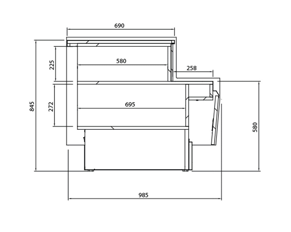 Checkout table 0.99 m / 0.98 m